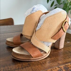 Elegant Tan and Brown Women's Heeled Sandals